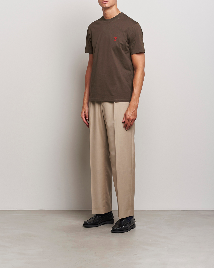 Homme | T-shirts | AMI | Heart Logo T-Shirt Dark Coffee