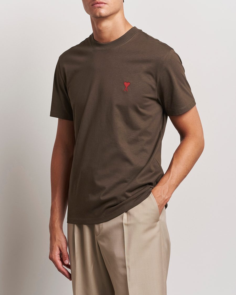 Homme | T-shirts | AMI | Heart Logo T-Shirt Dark Coffee