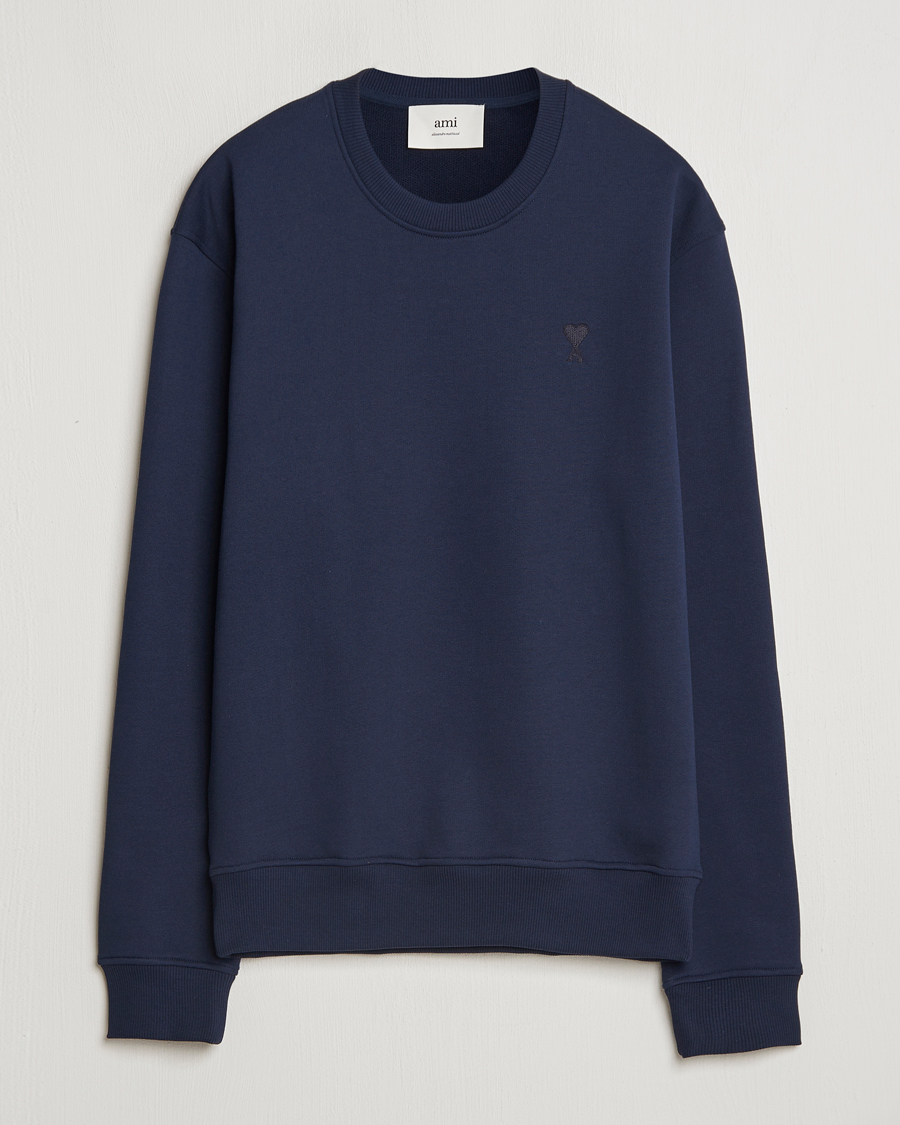 Homme | Pulls Et Tricots | AMI | Tonal Heart Logo Sweatshirt Night Blue