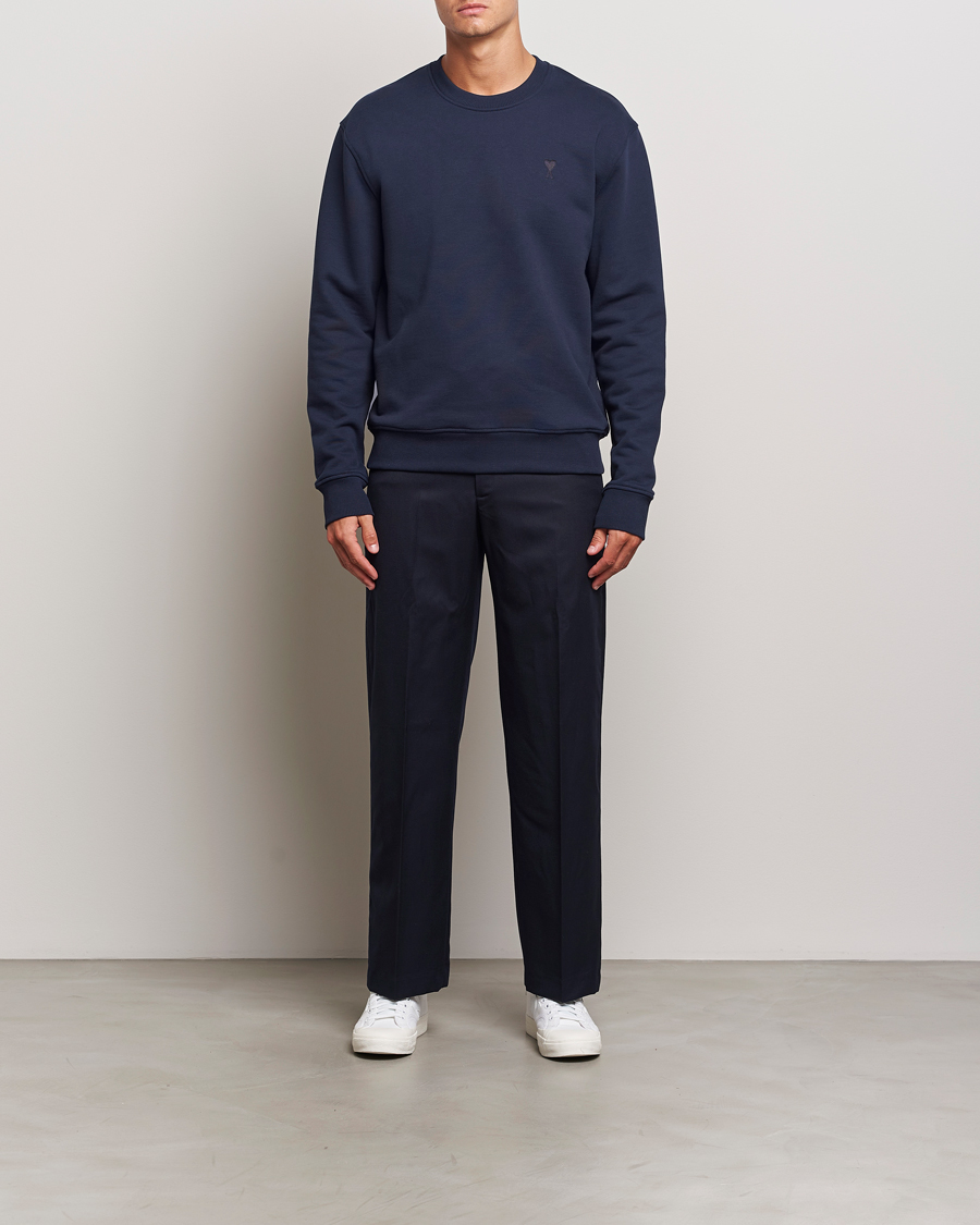 Homme | Pulls Et Tricots | AMI | Tonal Heart Logo Sweatshirt Night Blue