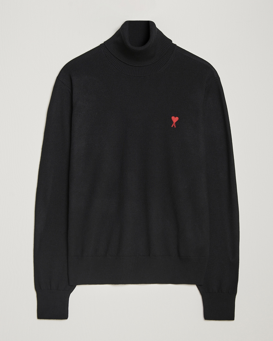 Homme | Pulls Et Tricots | AMI | Heart Logo Wool Turtleneck Black