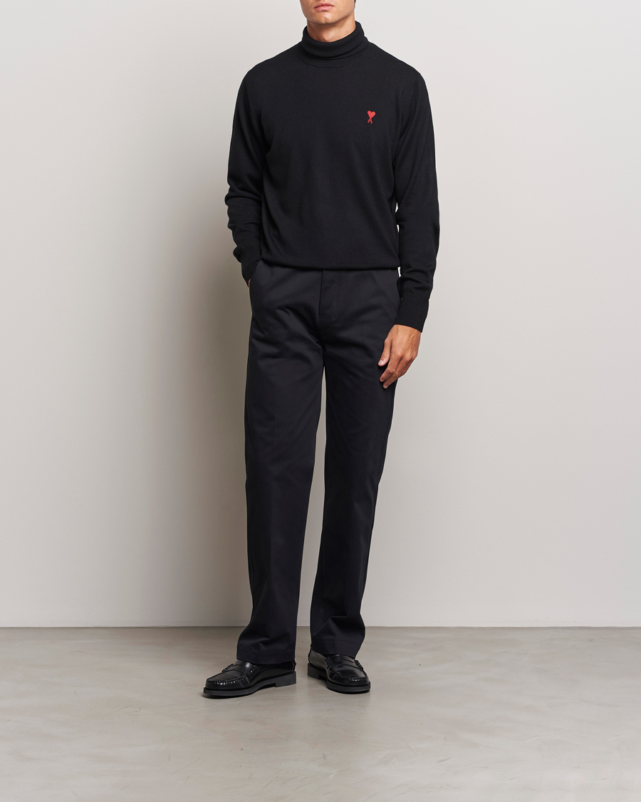 Homme | Pulls Et Tricots | AMI | Heart Logo Wool Turtleneck Black