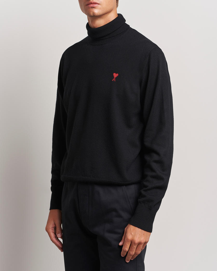 Homme | Pulls Et Tricots | AMI | Heart Logo Wool Turtleneck Black