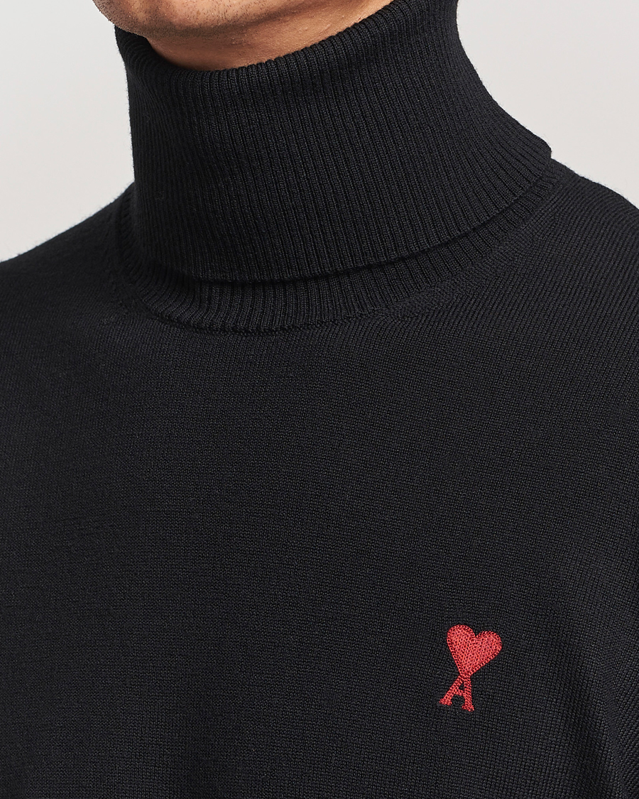 Homme | Pulls Et Tricots | AMI | Heart Logo Wool Turtleneck Black