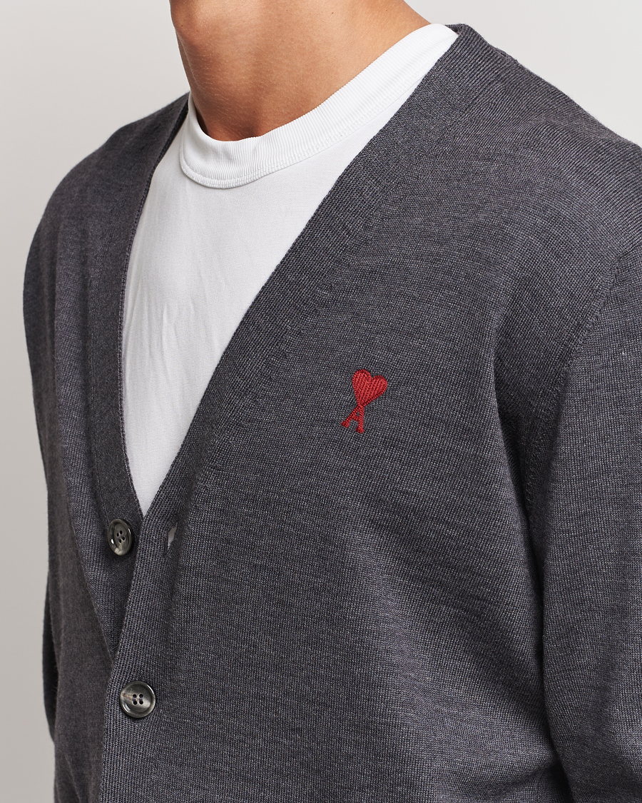 Homme | Pulls Et Tricots | AMI | Heart Logo Cardigan Heather Grey