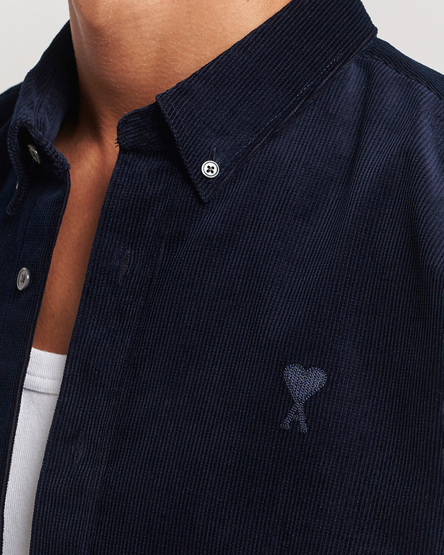 Homme | Chemises | AMI | Classic Fit Corduroy Shirt Navy