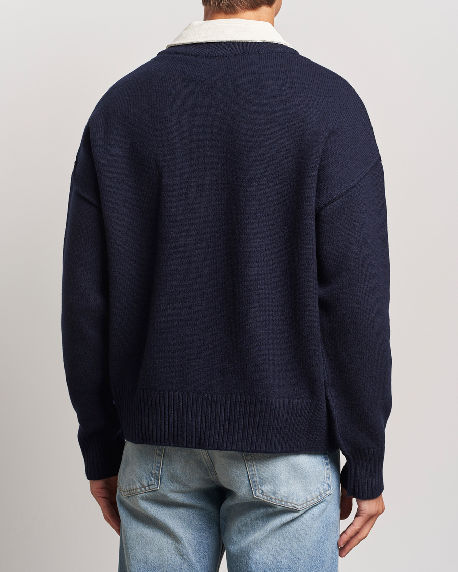 Homme | Pulls Et Tricots | AMI | Big Heart Logo Cardigan Navy