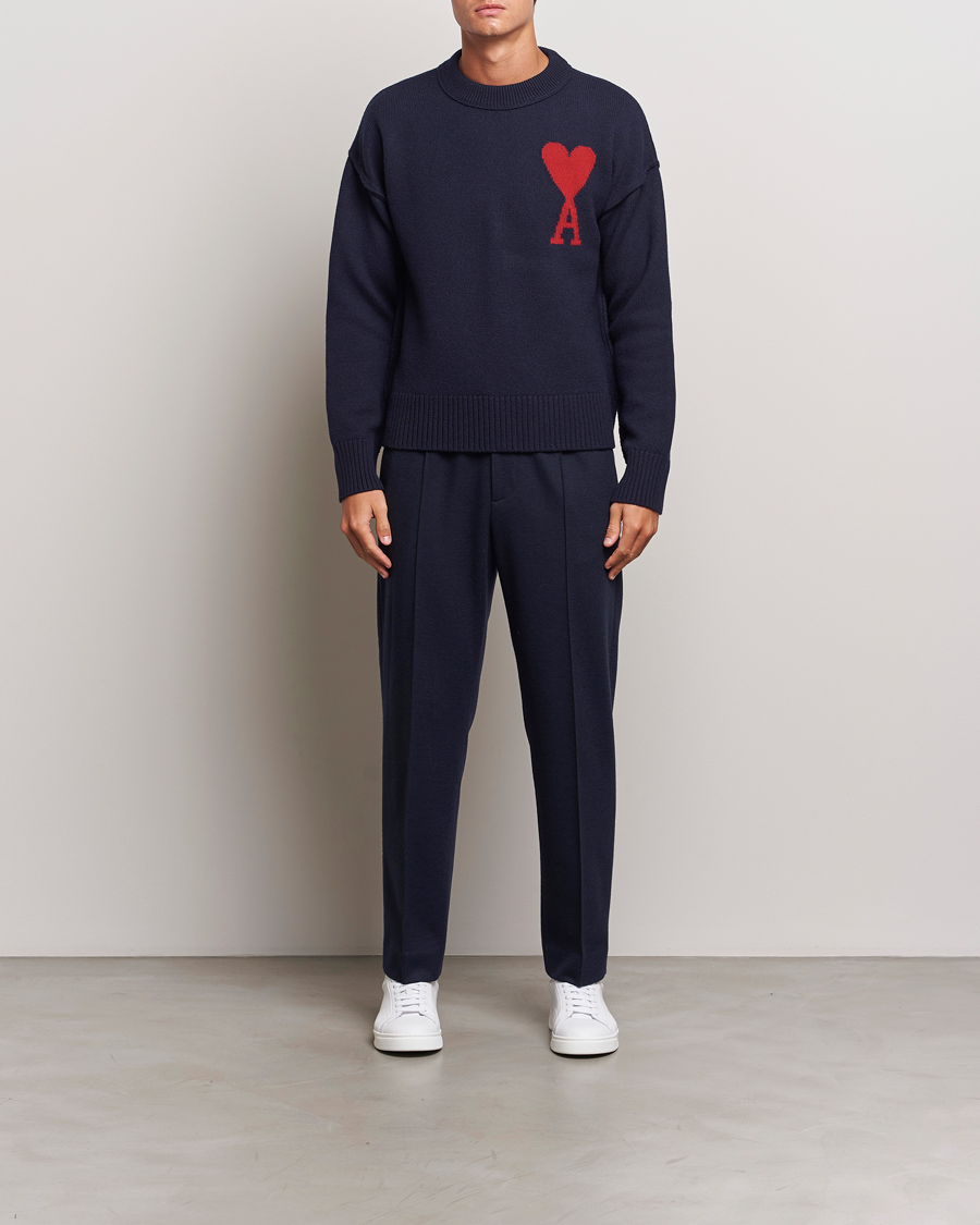 Homme | Pulls Et Tricots | AMI | Big Heart Logo Crew Neck Navy