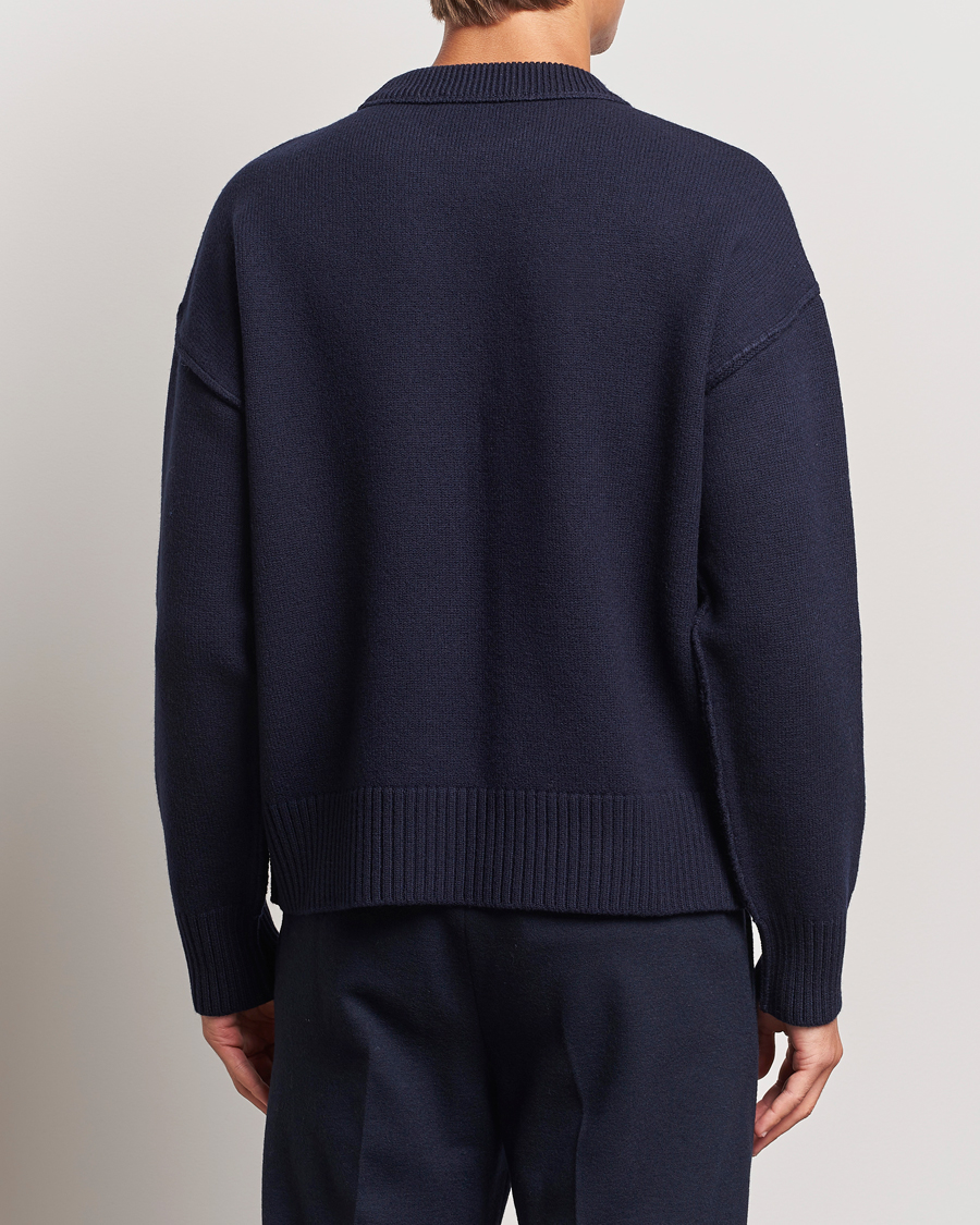 Homme | Pulls Et Tricots | AMI | Big Heart Logo Crew Neck Navy