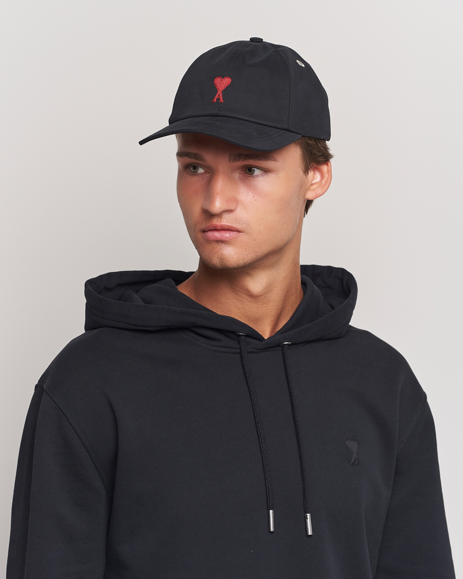 Homme | AMI Heart Logo Cap Black | AMI | Heart Logo Cap Black