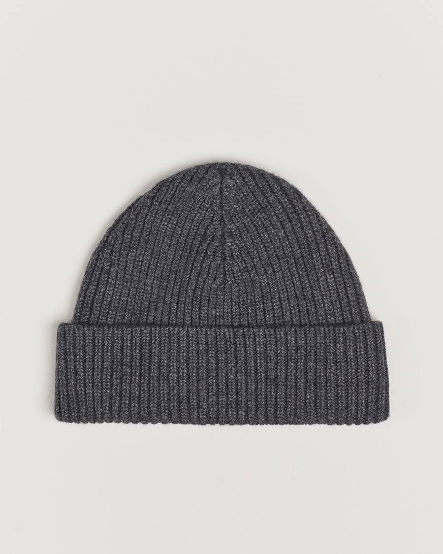 Homme | AMI Heart Logo Beanie Heather Grey | AMI | Heart Logo Beanie Heather Grey