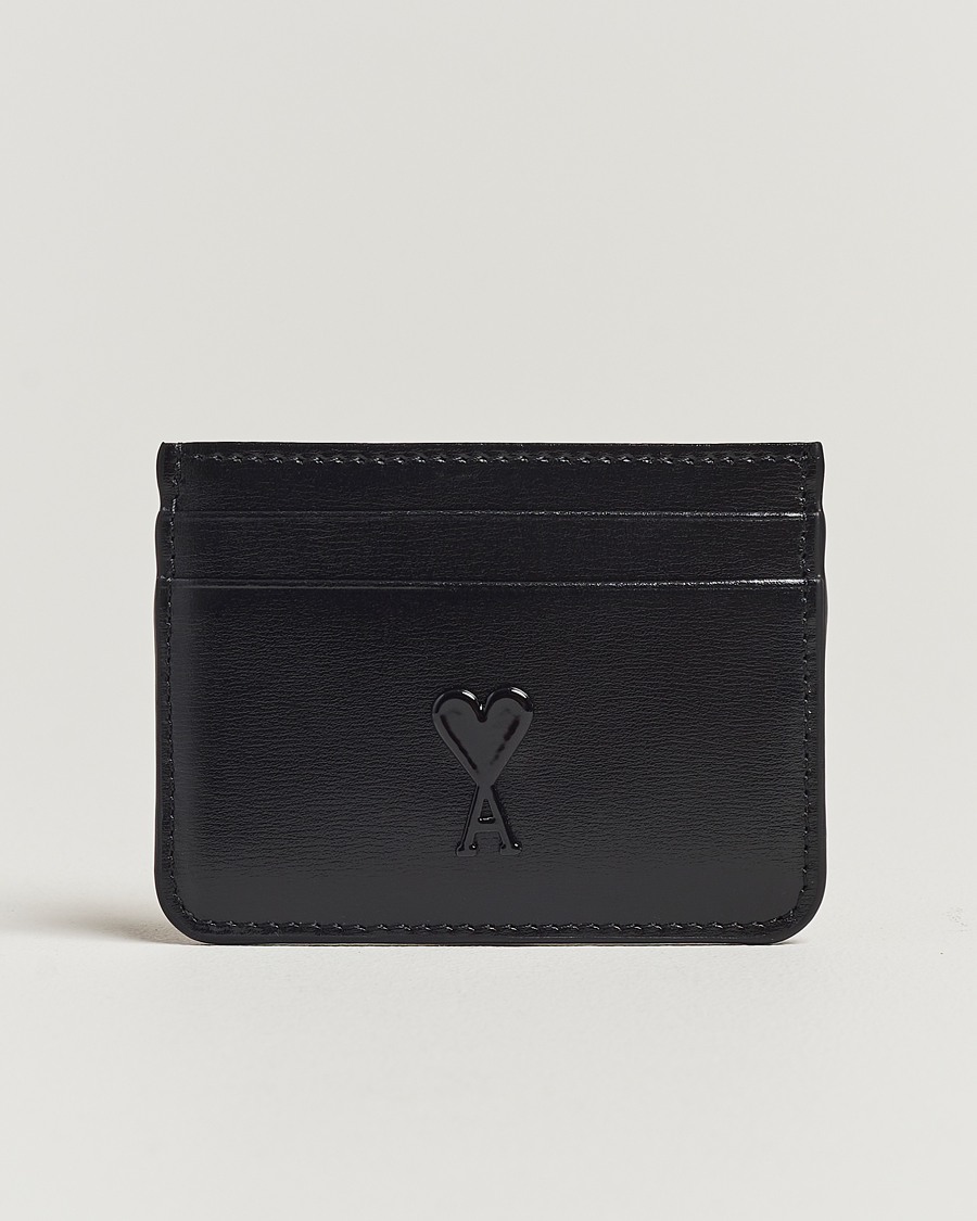Homme | AMI Tonal Logo Leather Cardholder Black | AMI | Tonal Logo Leather Cardholder Black