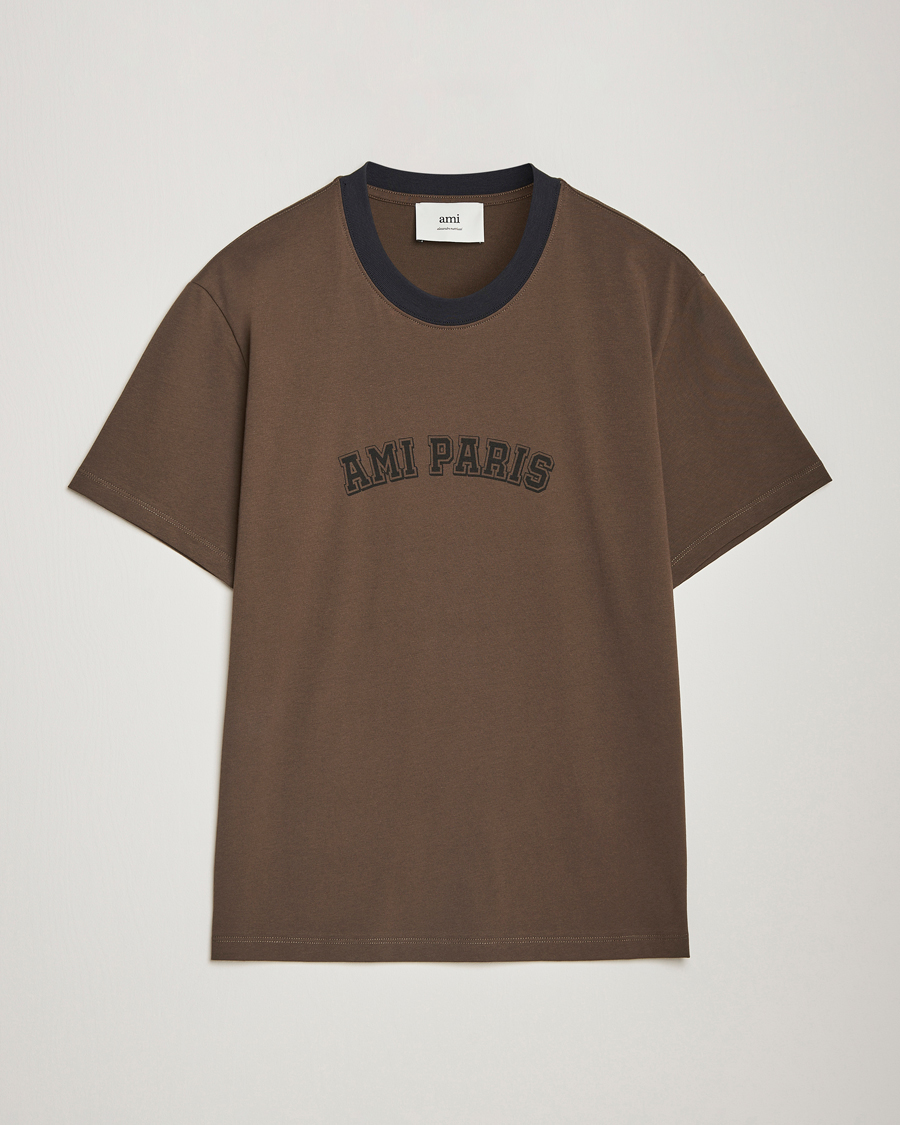 Homme | T-shirts | AMI | Paris Logo T-Shirt Dark Coffee