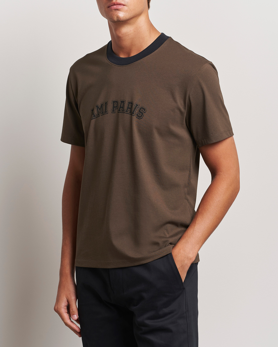 Homme | T-shirts | AMI | Paris Logo T-Shirt Dark Coffee