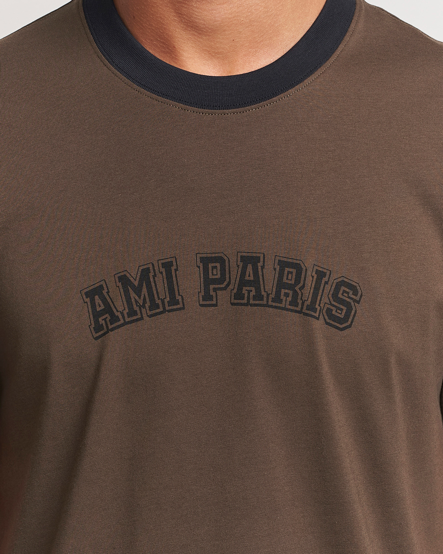 Homme | T-shirts | AMI | Paris Logo T-Shirt Dark Coffee