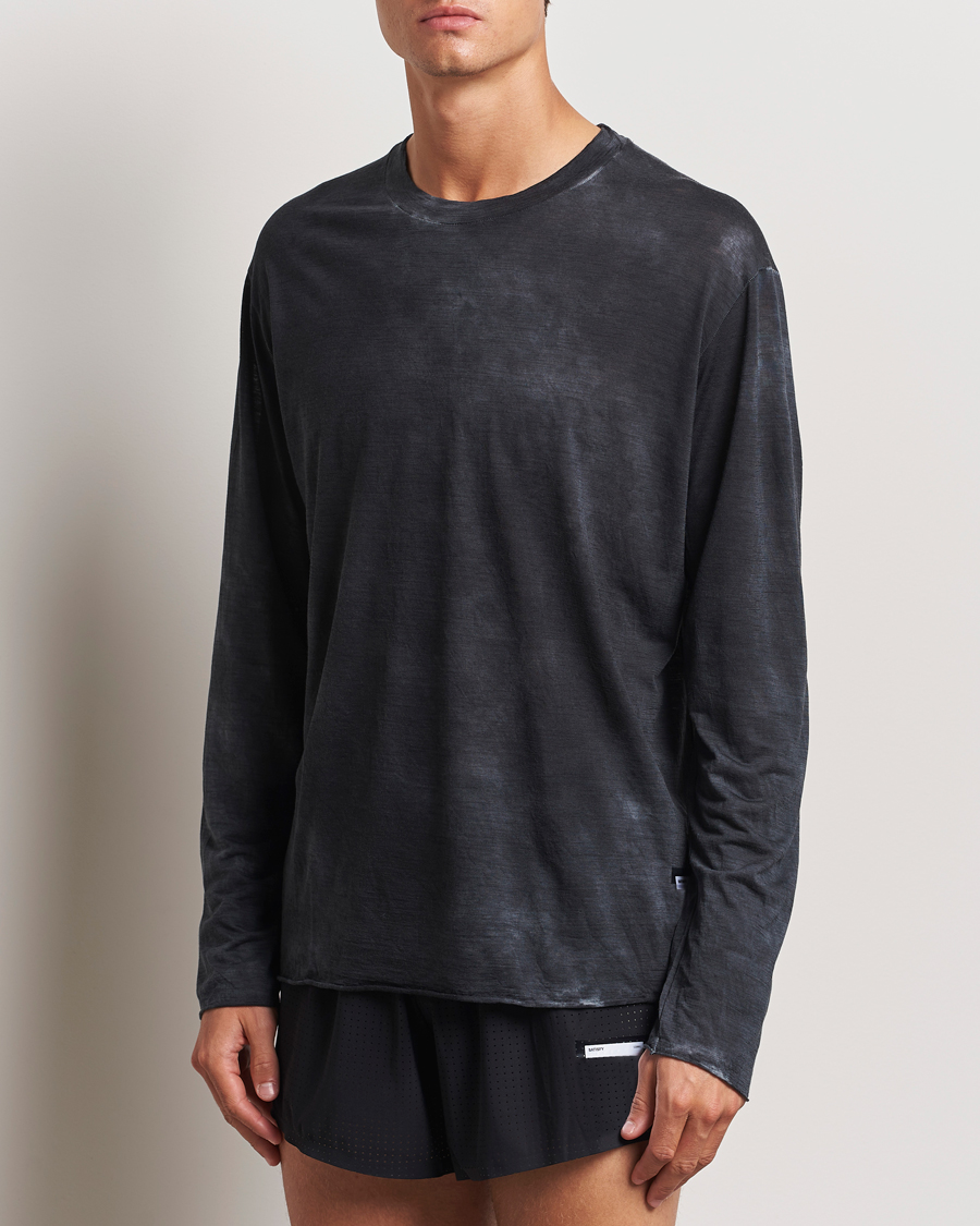 Homme | T-shirts | Satisfy | CloudMerino Long Sleeve T-Shirt Sun Bleached Black