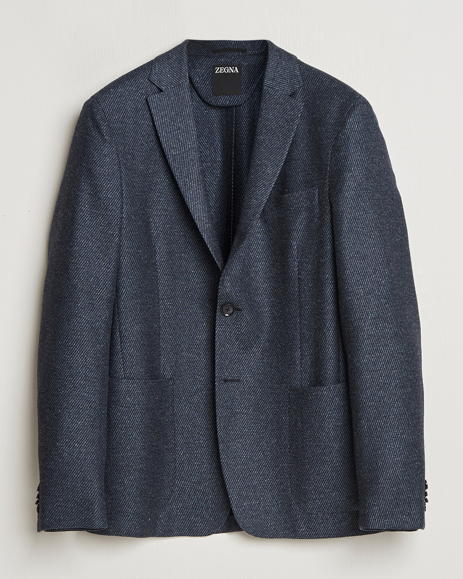 Homme | Blazers | Zegna | Unconstructed Wool/Cashmere Blazer Dark Blue