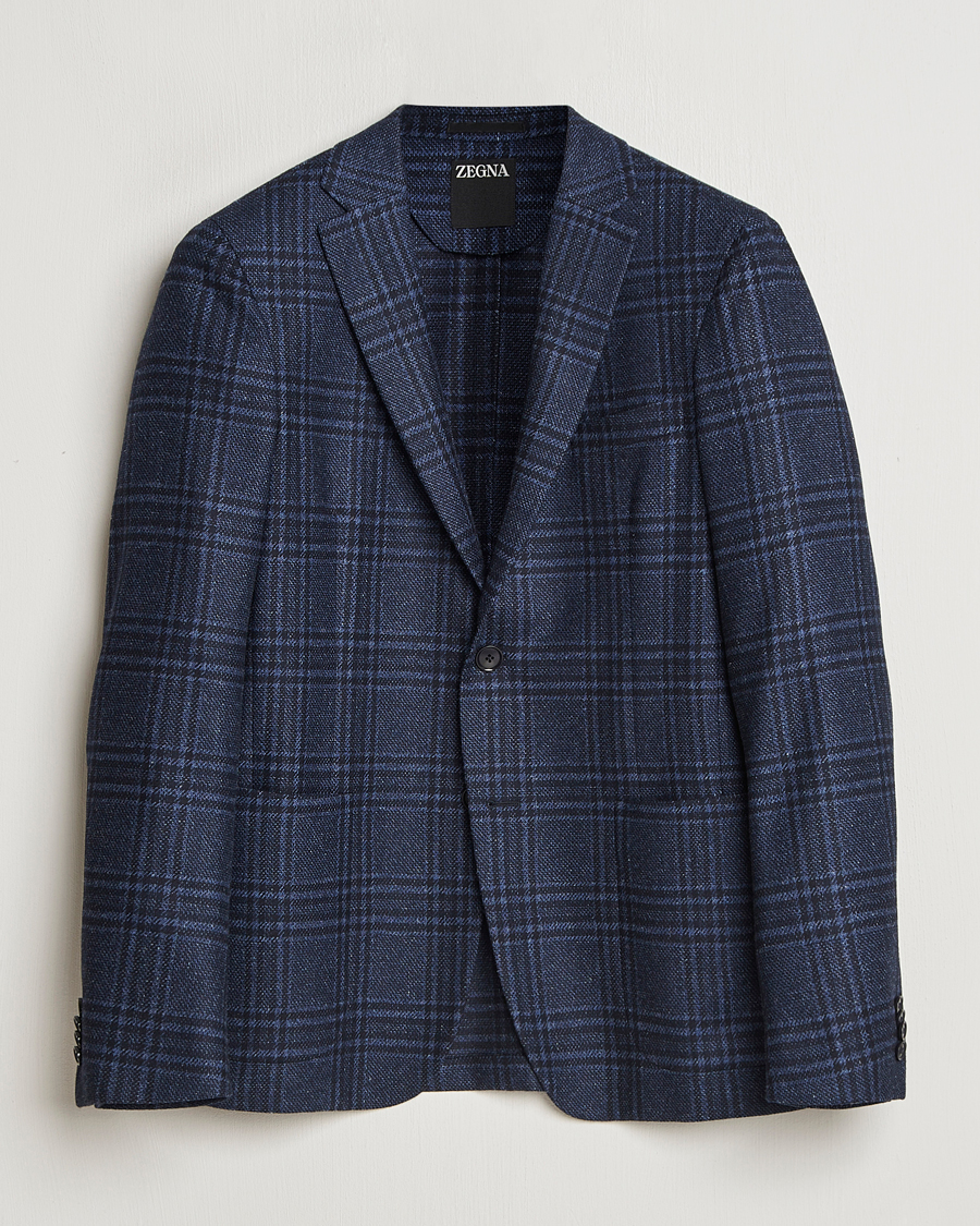 Homme | Blazers | Zegna | Unconstructed Wool/Silk Blazer Navy Check