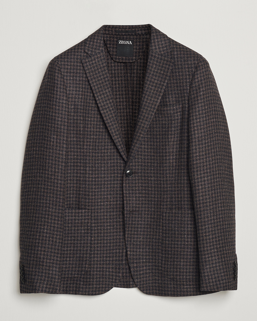 Homme | Blazers | Zegna | Unconstructed Wool/Cashmere Blazer Brown Check