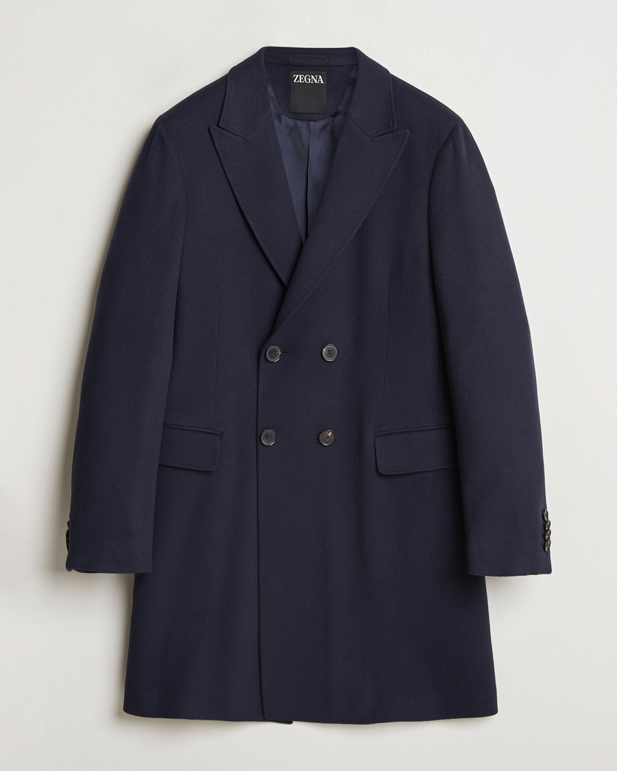 Homme | Manteaux Et Vestes | Zegna | Wool/Cashmere Double Breasted Coat Navy