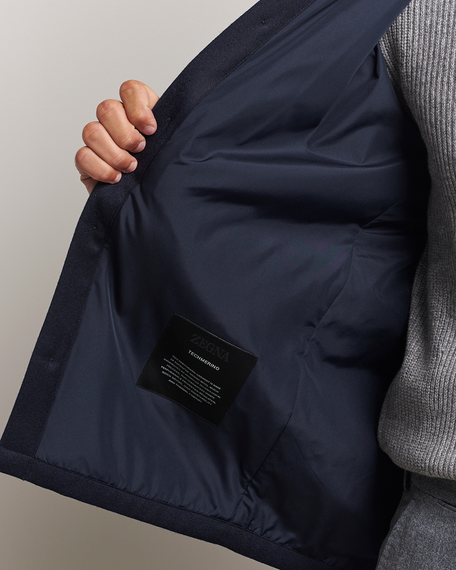 Homme | Manteaux Et Vestes | Zegna | Techmerino Flannel Shirt Jacket Navy