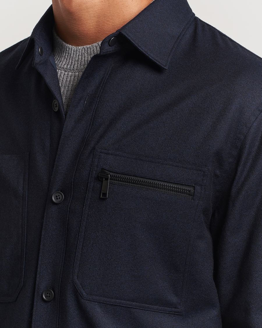 Homme | Manteaux Et Vestes | Zegna | Techmerino Flannel Shirt Jacket Navy