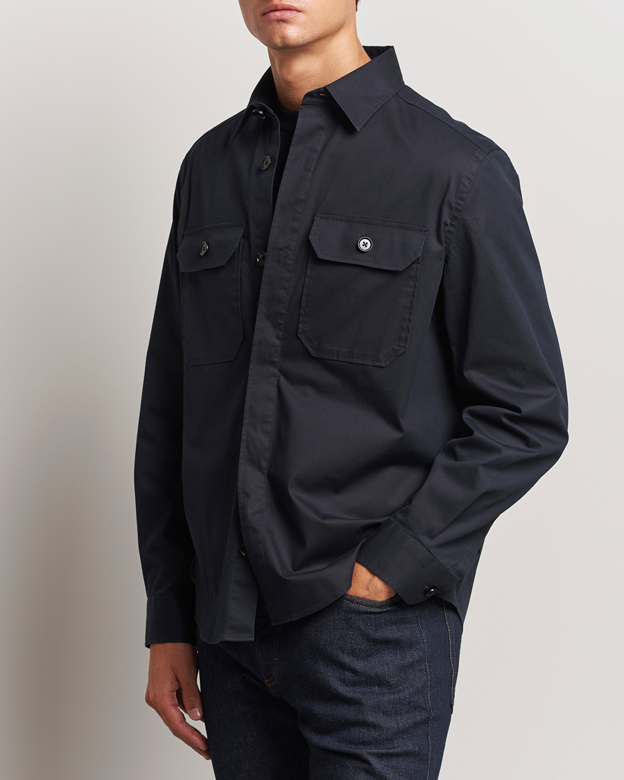 Homme | Chemises | Zegna | Cotton Overshirt Navy