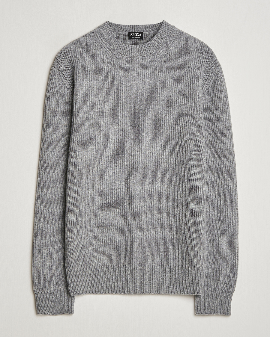 Homme | Pulls Et Tricots | Zegna | Oasi Cashmere Rib Crewneck Grey Melange
