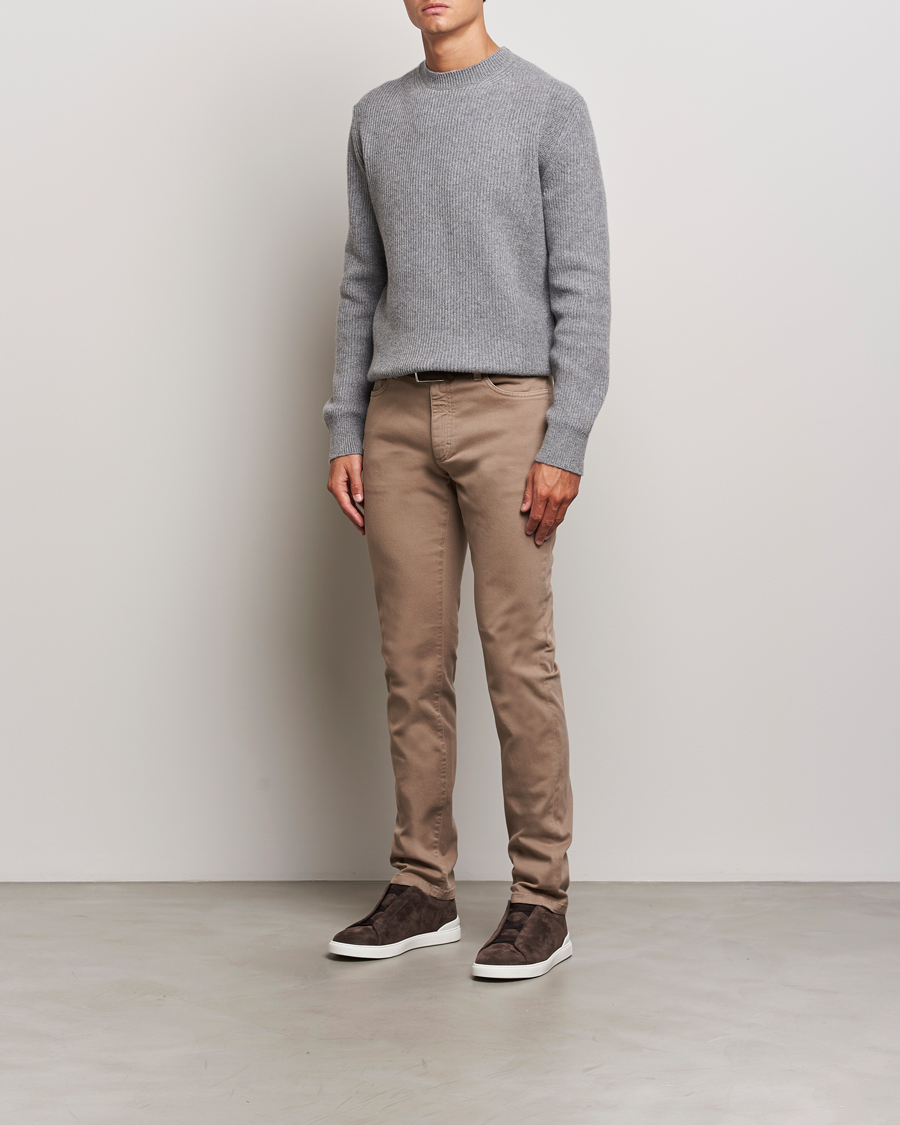 Homme | Pulls Et Tricots | Zegna | Oasi Cashmere Rib Crewneck Grey Melange