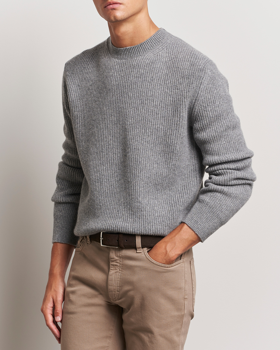 Homme | Pulls Et Tricots | Zegna | Oasi Cashmere Rib Crewneck Grey Melange