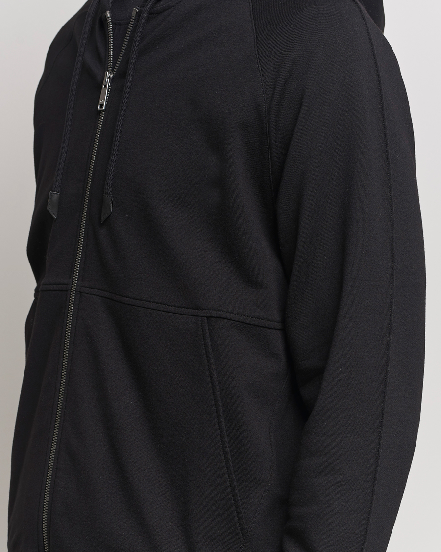 Homme | Pulls Et Tricots | Zegna | Cotton Stretch Zip Hoodie Black