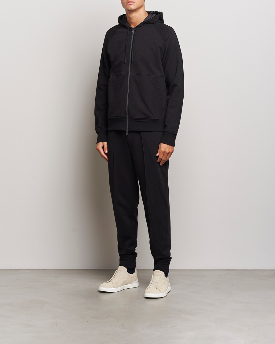 Homme | Pantalons | Zegna | Cotton Stretch Drawstring Pants Black