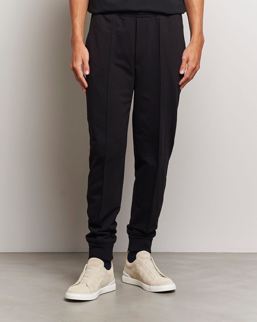 Homme | Pantalons | Zegna | Cotton Stretch Drawstring Pants Black
