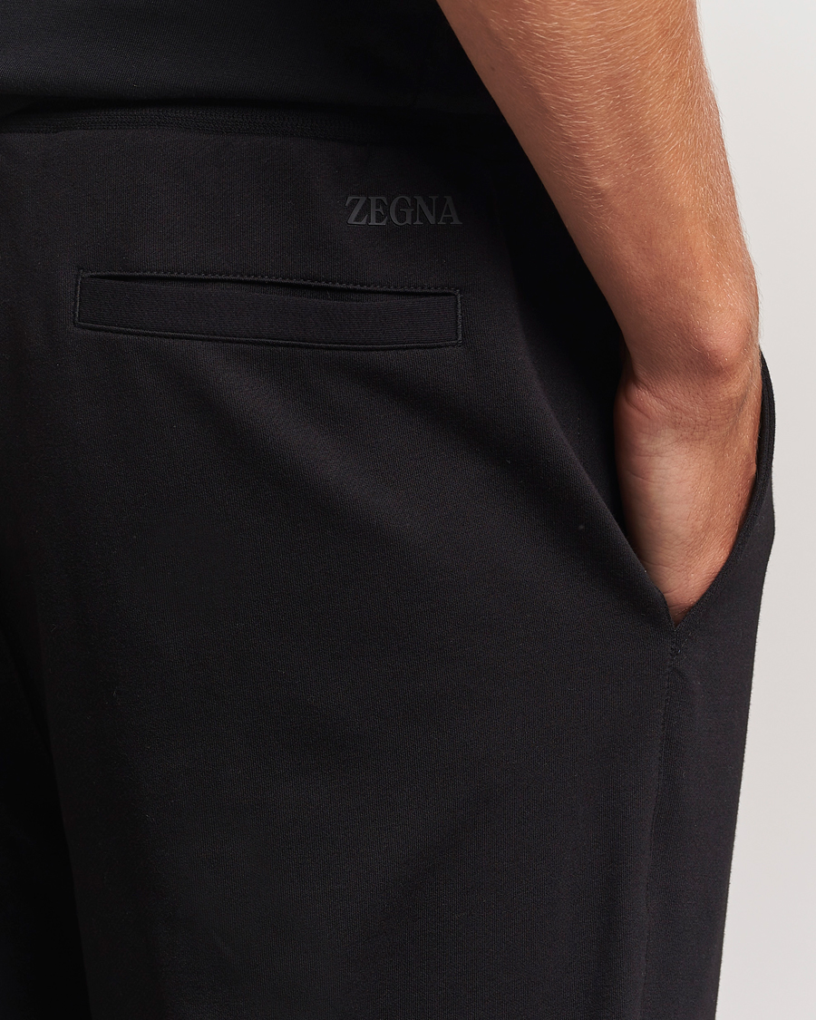 Homme | Pantalons | Zegna | Cotton Stretch Drawstring Pants Black