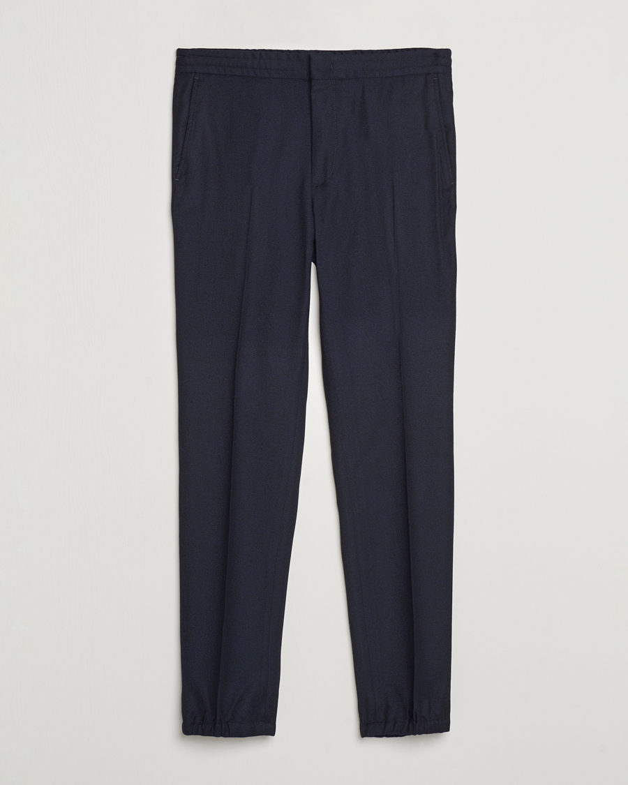 Homme | Pantalons | Zegna | Techmerino Flannel Drawstring Pants Navy