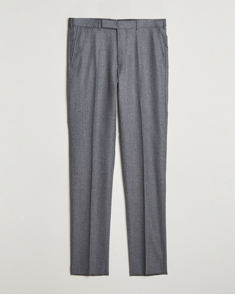 Homme | Pantalons | Zegna | Carded Flannel Trousers Grey Melange