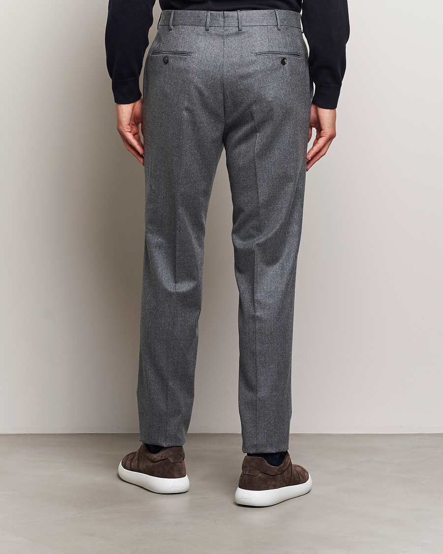 Homme | Pantalons | Zegna | Carded Flannel Trousers Grey Melange