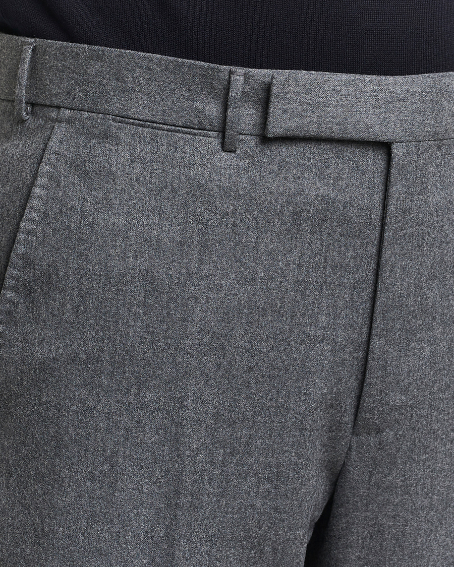 Homme | Pantalons | Zegna | Carded Flannel Trousers Grey Melange