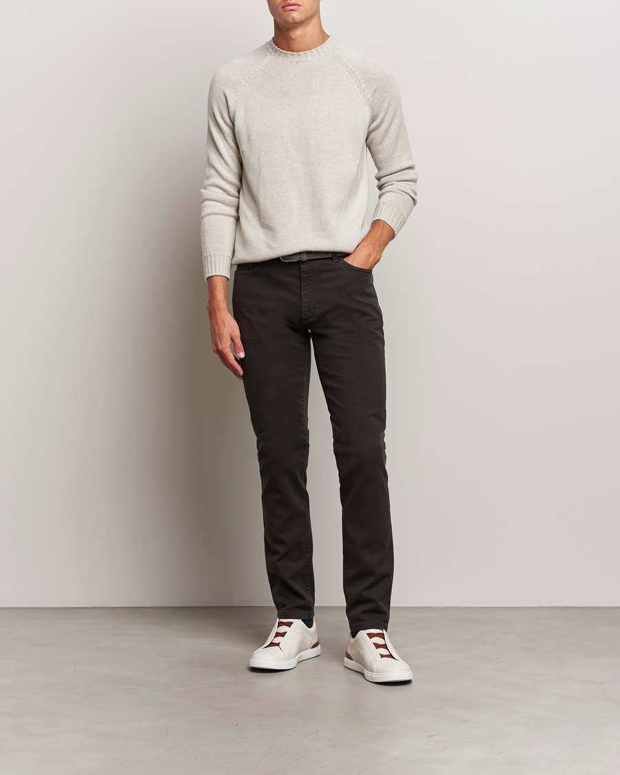 Homme | Pantalons | Zegna | 5-Pocket Comfort Denim Pants Dark Brown