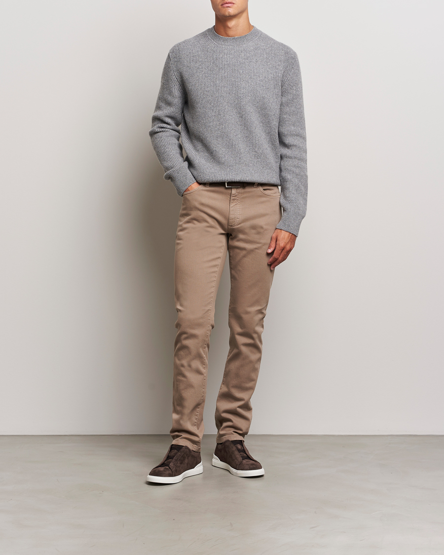 Homme | Pantalons | Zegna | 5-Pocket Comfort Denim Pants Beige