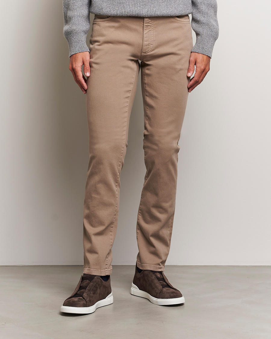 Homme | Pantalons | Zegna | 5-Pocket Comfort Denim Pants Beige