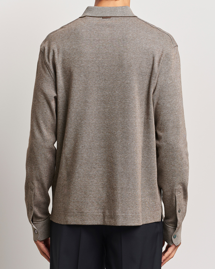 Homme | Pulls Et Tricots | Zegna | Soft Cotton Long Sleeve Polo Beige