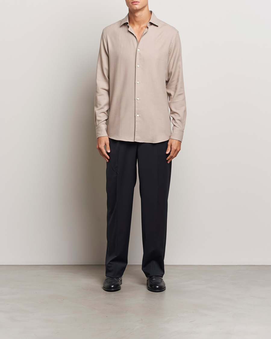 Homme | Chemises | Zegna | Cotton/Cashmere Shirt Beige