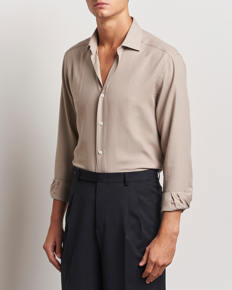 Homme | Chemises | Zegna | Cotton/Cashmere Shirt Beige