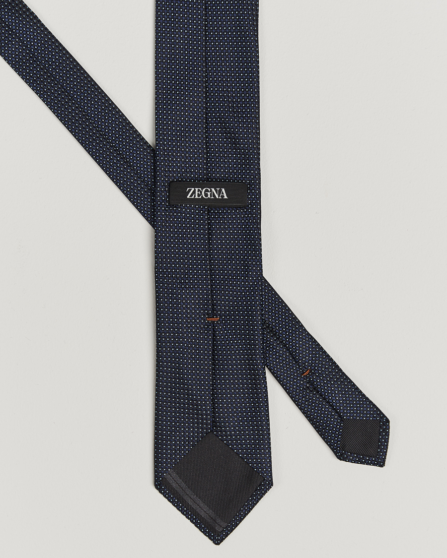 Homme | Zegna Jacquard Silk Tie Navy | Zegna | Jacquard Silk Tie Navy