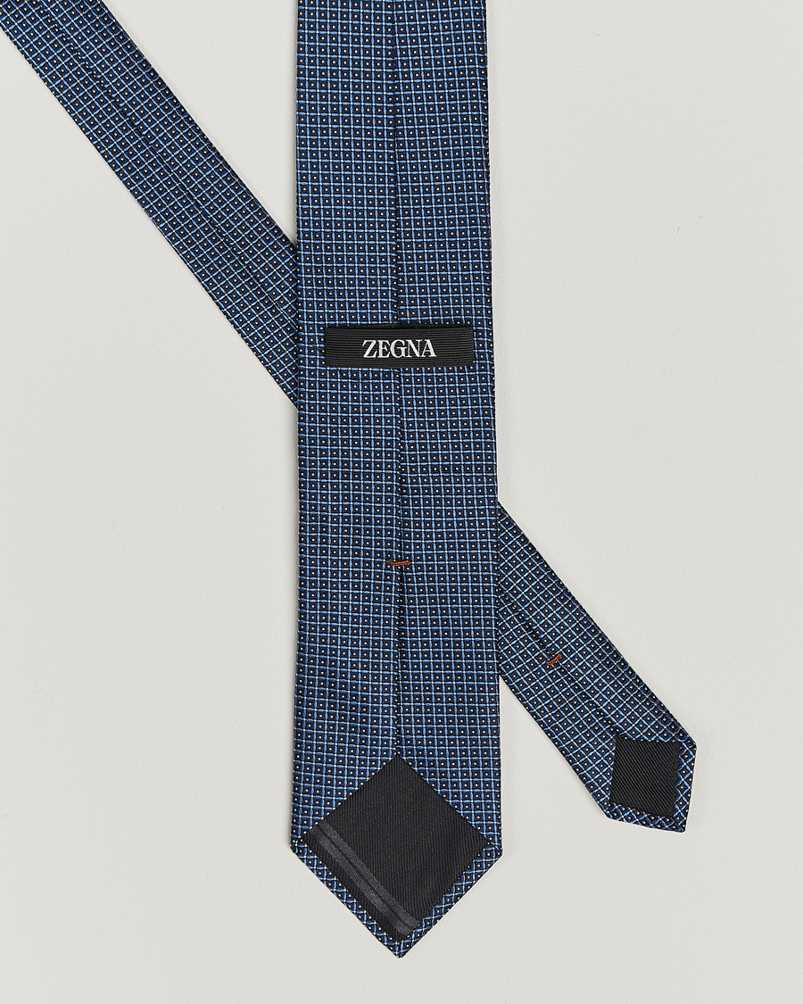Homme | Zegna Jacquard Silk Tie Dark Blue | Zegna | Jacquard Silk Tie Dark Blue