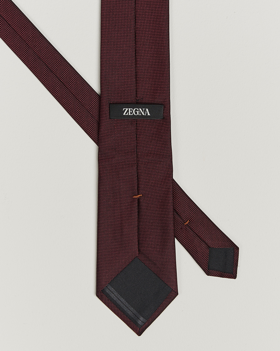 Homme | Zegna Micro Structure Silk Tie Burgundy | Zegna | Micro Structure Silk Tie Burgundy