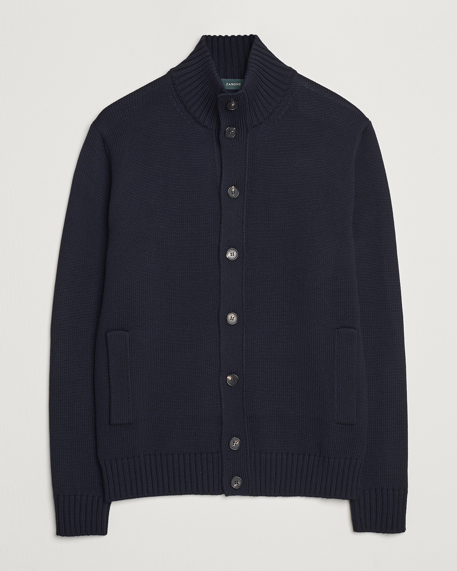 Homme | Pulls Et Tricots | Zanone | Virgin Merino Wool Chioto Cardigan Navy