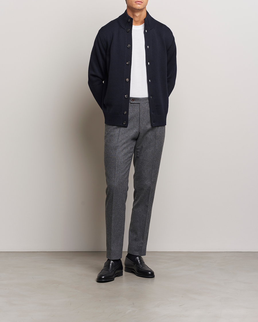 Homme | Pulls Et Tricots | Zanone | Virgin Merino Wool Chioto Cardigan Navy