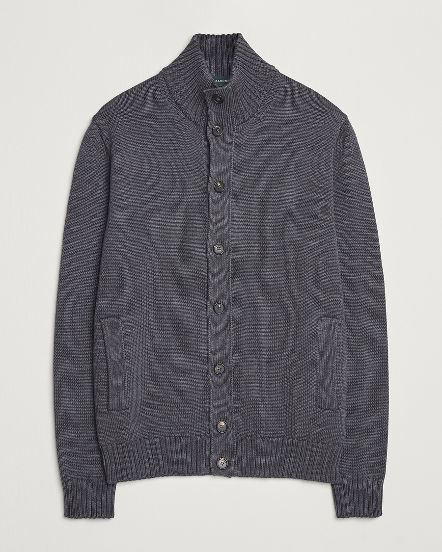 Homme | Pulls Et Tricots | Zanone | Virgin Merino Wool Chioto Cardigan Grey Melange